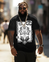 Men's Plus Size Cultural Totem Music Festival Hip Hop Round Neck Short Sleeve T-Shirt